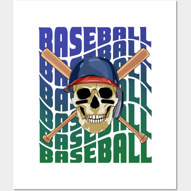 Skeleton Baseball Player Boys Girls Youth Skull Sports Wall Art by Noseking